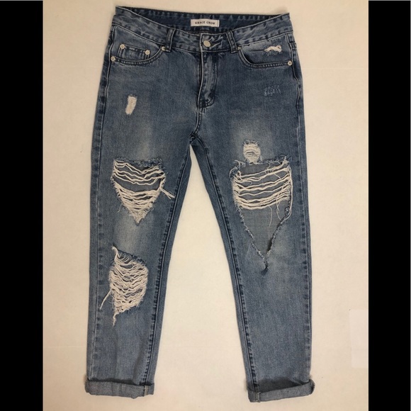 Denim - Relaxed fit distressed boyfriend jeans